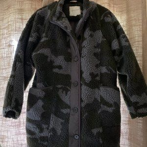Oversized Sherpa Camo Coat